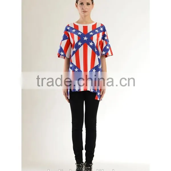 Hot Sale Custom 100 Combed Cotton T-shirts With Star Printing photo-4