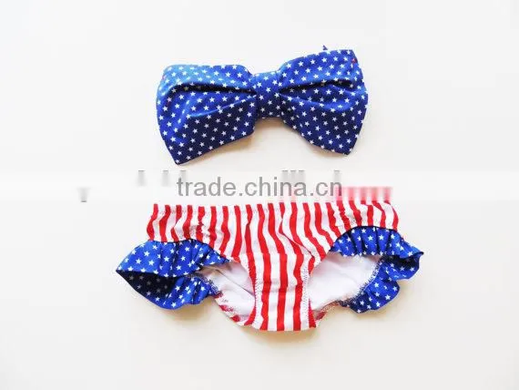 Baby Girls Star Bowknot Top and Stripes Underwear Beach Wear Cover up for Kids photo-3