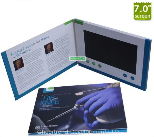 2-8 GB multi-functions paper made LCD Video Brochure for business greeting