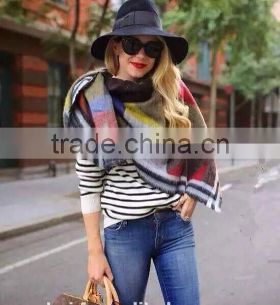 The New Bump Color Bevel Thickening Tassel Burrs Scarves Cloth Grid and Long Big Shawl photo-6