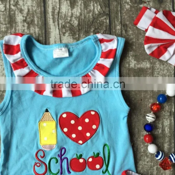 Back to School Otufits Girl Shorts Striped Pencil Heart Clothing Shorts Summer Girl Boutique Shorts With Match Accessories photo-3