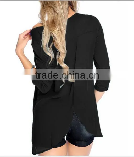 Sleeve Coat Loose Big Yards of Irregular Joker Lady T-shirt photo-3