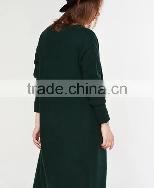 High Quality Popular Sweater Women Knit Ladies Long Coat Design With Pocket photo-4