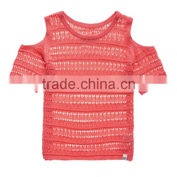 Shandao Factory Summer New Arrivals Casual Round Neck Short Sleeve Off Shoulder See Through Orange Lace Sexy Weatern Tops Ladies photo-5