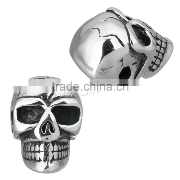 New Design Stainless Steel Skull Beads Charms Crossbones photo-4