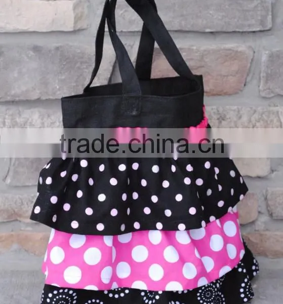 Latest Women Printed Pattern Cotton Tote Bag Beautiful Ruffle Tote Bag photo-2