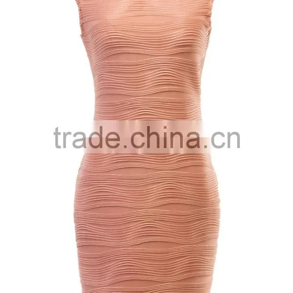 Fashionable Corrugated Sexy Dress With no Sleeves and Trim Skirt PS05 photo-2