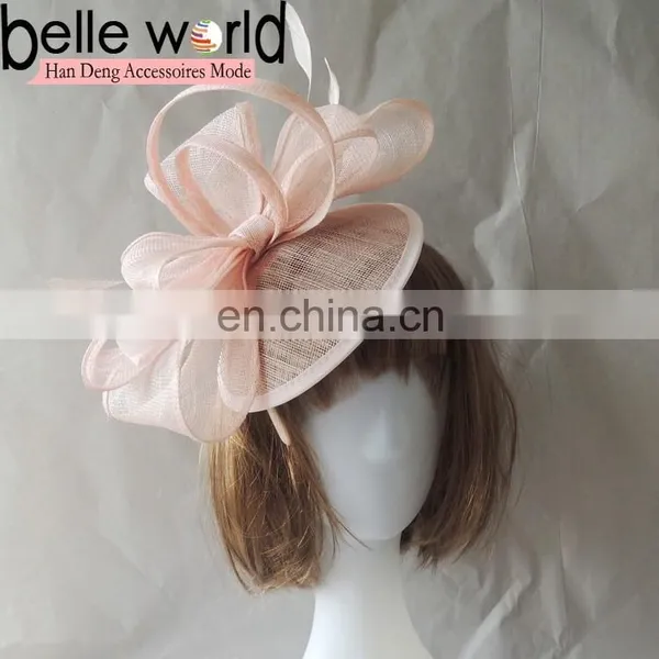 2014 Sinamay Fascinator White Hat Headband Bridal Church Derby Cocktail photo-4
