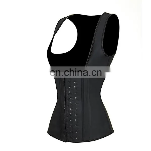 Latex Rubber Black 9 Steel Boned Figure Shaping Women Buckle Corset Women photo-2