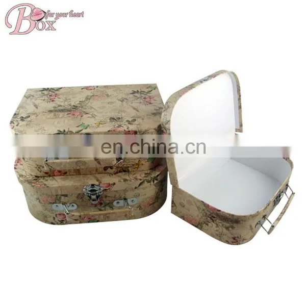 Medium-sized Personality Paperboard Customize Design Cute Suitcase Whole Printing Gift Boxes With Handle photo-3