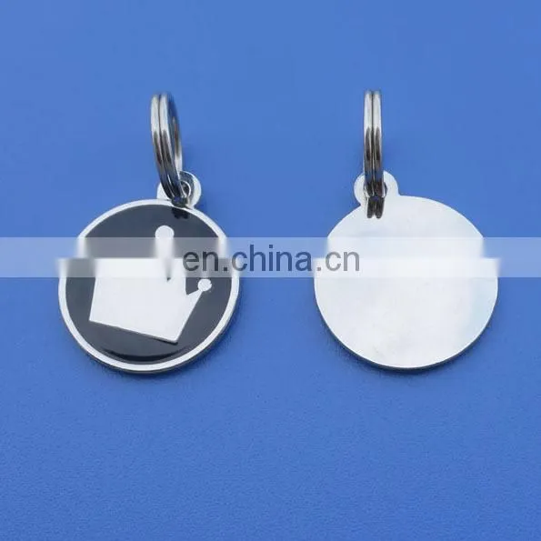 Black With Crown Logo Dog Pet Tag/custom Silver Plated Metal Cat Dog Tag