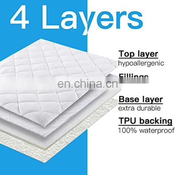 Popular King Size Microfiber Quilted Waterproof Mattress Pad photo-4