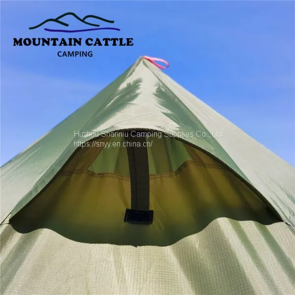 Mountaincattle Single Layer 400 CM Tipi Hot Tent Winter Camping Triangle Backpacking Equipment photo-3