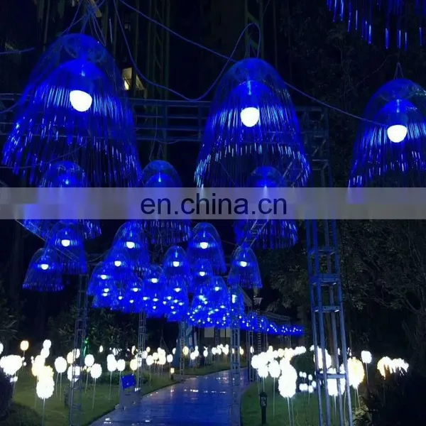 New Fantasy Light Festival Dream Jellyfish LED Jellyfish Fiber Optic Light 1m Diameter Ocean Jellyfish Light photo-4