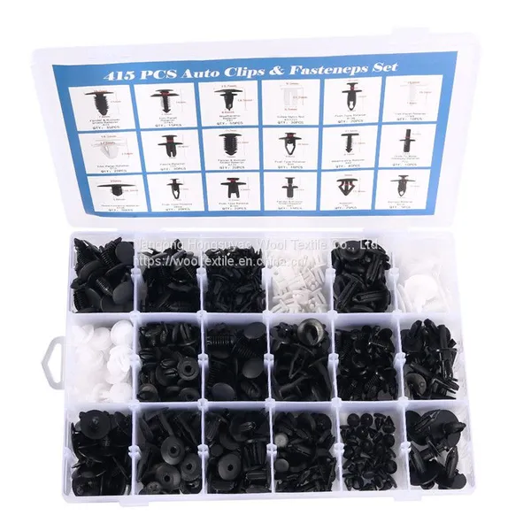415Pcs Boxed Corrosion-Resistant Plastic Car Clamp Push Type Fasteners photo-5