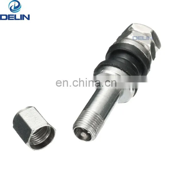 Chrome TR43E TR48E Metal Clamp-in Motorcycle Tubeless Tyre Valve Stem Wheel Schrader Valves photo-3