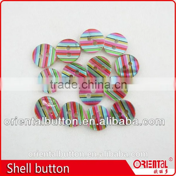 High End Printing Color Stripe Mother of Pearl Button for Shirts photo-3