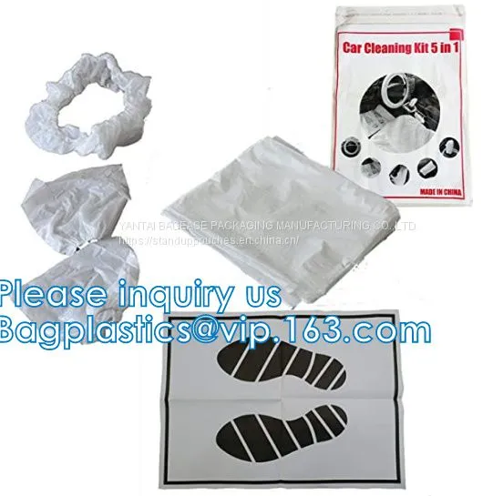 Plastic Drop Sheet, Cloth, Masking Film, Disposable Car Cover, 5 in 1 Auto Clean Kits, Disposable Seat Cover, Steer Cover photo-2