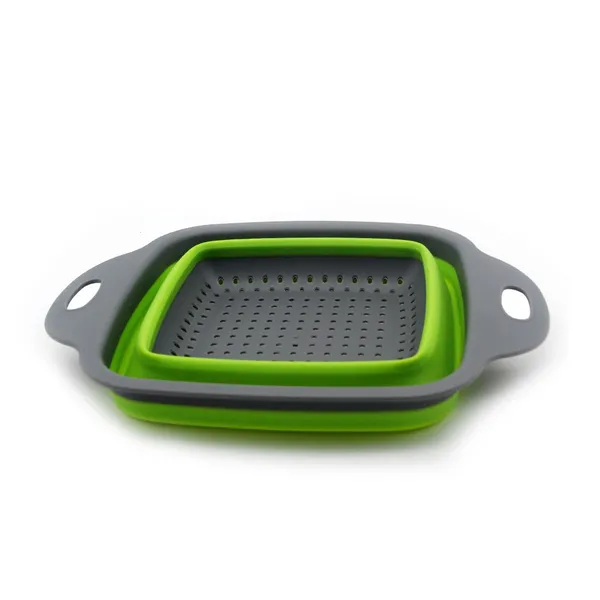 Kitchen Accessories Home and Kitchen Gadgets Draining Vegetable Storage Baskets Silicone Dish Water Collapsible Colander Set Fruit Basket photo-2