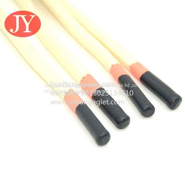 Custom Silicone Dipped Shoelace Tipping Cotton Shoolace Dipping Aglet Tips photo-3