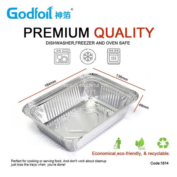 Rectanglar Aluminum Foil Container Wrinkle Wall Container