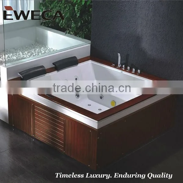 Two Person Freestanding Jetted Wooden Bathtub