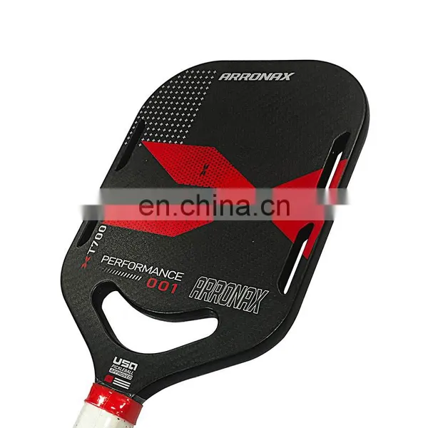 Textured Carbon Surface Pickleball Paddle Massive Spin and Control Red Smile Bilateral Model Get USAPA Approved photo-2