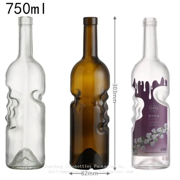 750ml 75cl Exquisite Design God Hand Shape Glass Bottle Gold Supplier SinoBottles Packaging