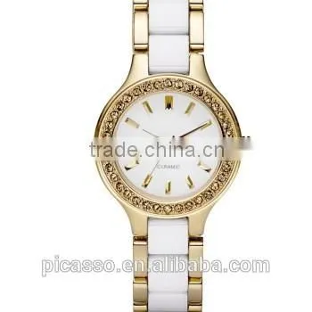 Black Silver Ceramic Quartz Ladies Bracelet Watch 8138 photo-4