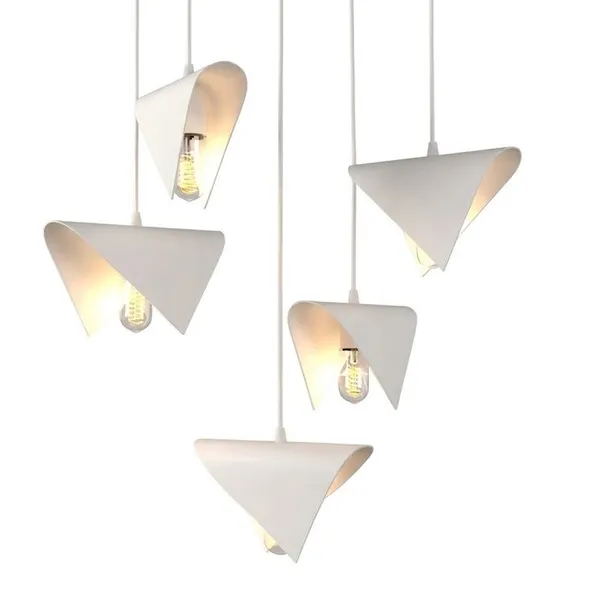 Folded Iron Petal Pendant – White, E27, Custom Quantity photo-4