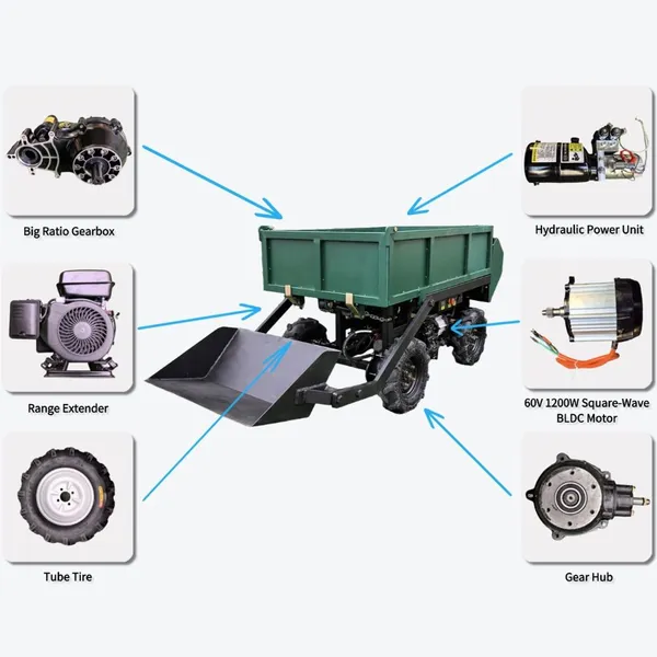 4 Wheel Drive Remote Control Cargo Transport Vehicle With Range Extender for Rough Terrain Work photo-3