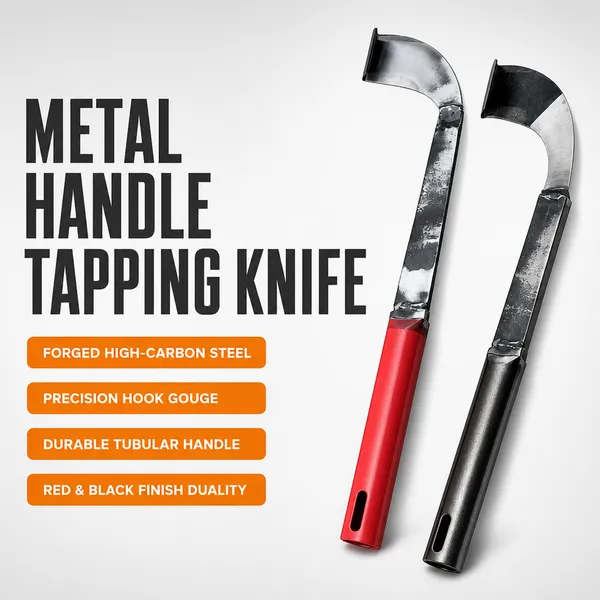 Metal Handle Rubber Tapping Knife Sickle With Dual Rivets Wooden Grip For Nigeria And Ghana Latex Harvesting Bulk Wholesale Supply