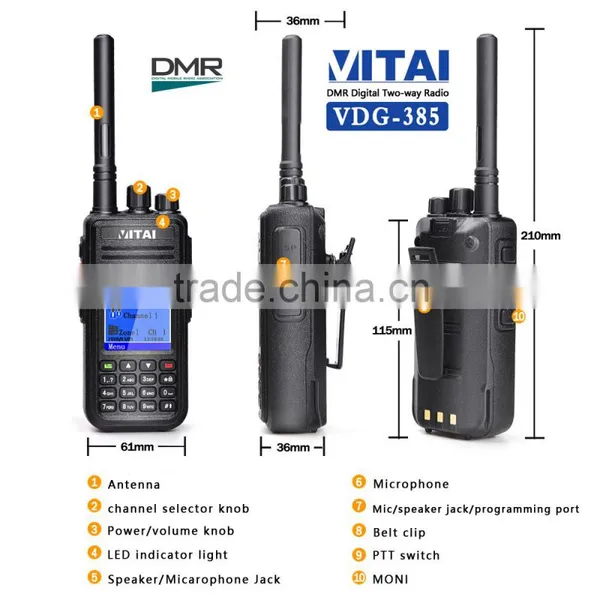 VITAI VDG-385 VHF136-174MHz or UHF400-480MHz 1000CH DMR Radio Quality Choice Supplier's Choice photo-2