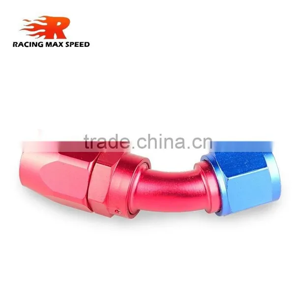 Aluminum Oil Cooler Fitting 45 Degree Resuable Fuel Line Hose End Fitting Adaptor Blue and Red 40-045-10 photo-4