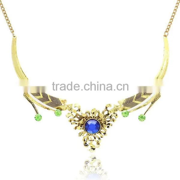 Women Jewelry 18k Gold Plated Pink Crystal Choker Chunky Statement Bib Necklace photo-4