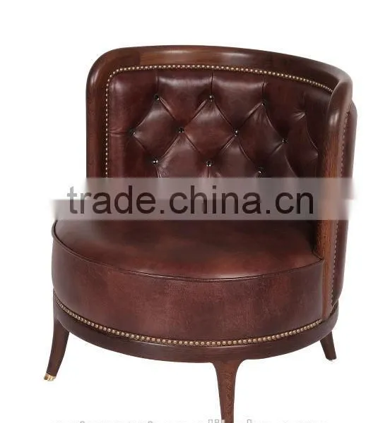 Modern Style Teak Solid Wood Sofa Designs With Leather Set photo-5