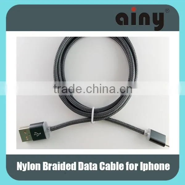 Durable Nylon Braided USB Cable With Aluminum Alloy Housing for Iphone photo-3