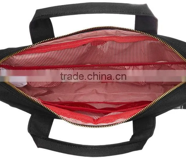 Stylish and Unique Business Bags With Gold Zippers,leather Zipper Straps, Red Pinstripe Inner Lining photo-4