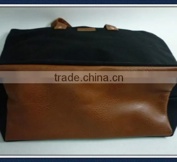 Canvas Tote Bag With pu Leather Handles photo-2