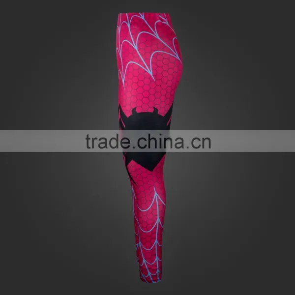 Woman Body Fitted Leggings / Tights Full Sublimated With Spiderman Webbing Design photo-2