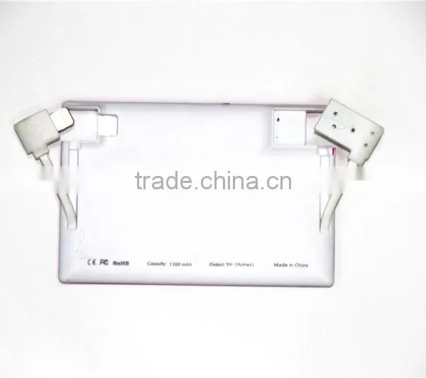 Built in Cable 1350mAh Credit Card Power Bank photo-2