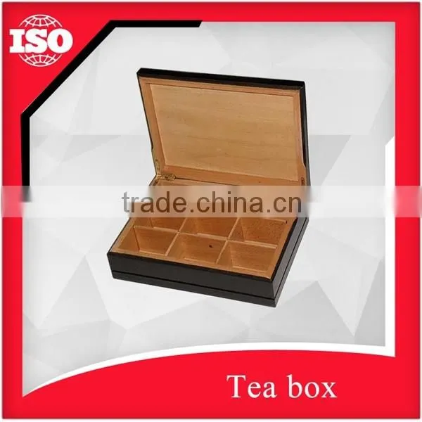 High-end Dark Wood Tea Display Box With Glossy Surface photo-4