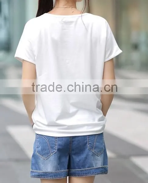 Han Edition 2015 the New Female T-shirt With Short Sleeves Big Yards Leisure T-shirts of Cartoon Printed t Shirt photo-4