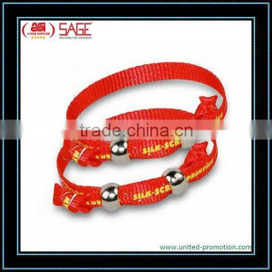 Woven Wristband With Adjustable Beads