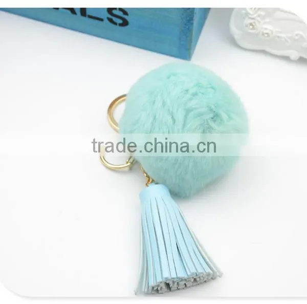 Luxury Fur Pom Pom Keychain,Bunny Fur Keychain,Fur Ball Keychain photo-3