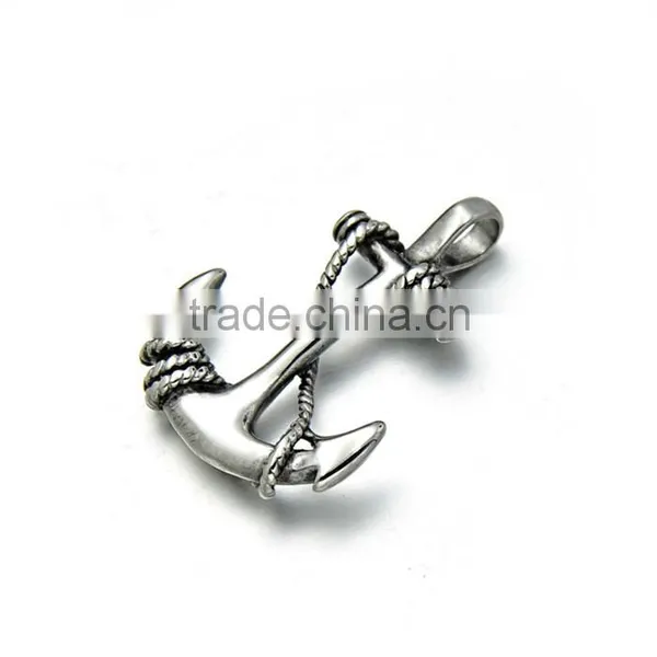 Kindy Jewelry New Design JCN0322 Stainless Steel Vintage Anchor Necklace Pendant photo-5