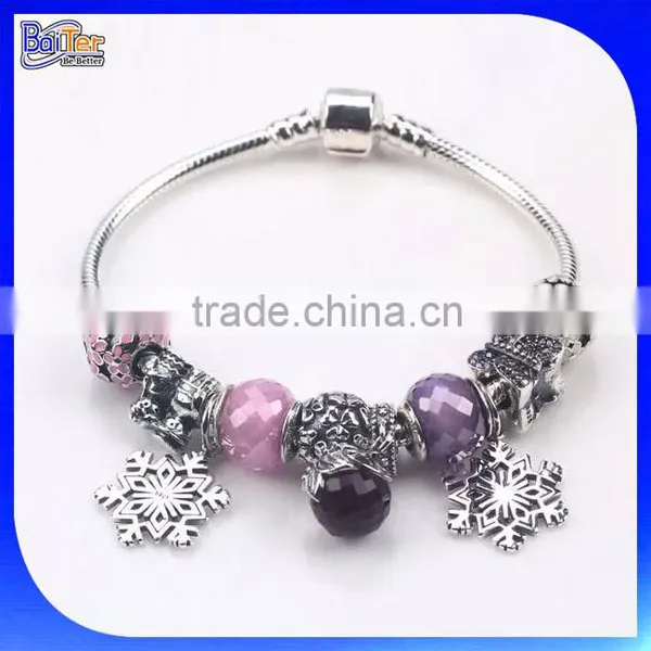 Antique 925 Sterling Silver European Style Snake Chain Valentines Bracelets photo-2