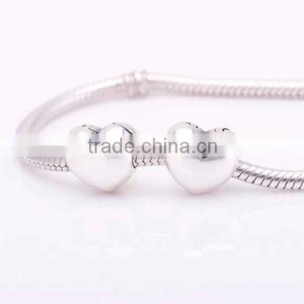 2016 NEW Authentic 925 Sterling Silver Heart Clip Charm Bead Fit European Style Bracelets and Necklaces photo-2