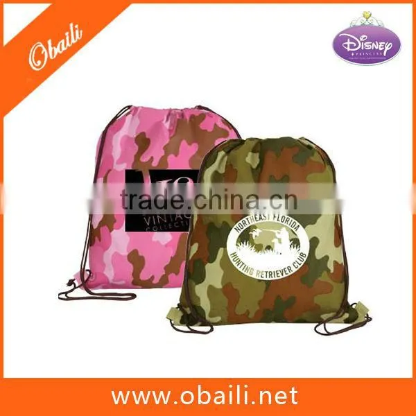 Polyester Camo Drawstring Backback /Gym Bag