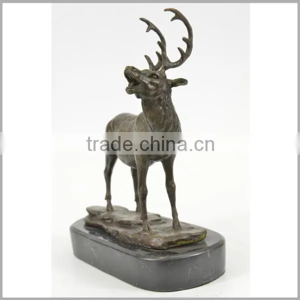 Antique Large Brass Elk Statue Sculpture for Garden Decoration photo-2